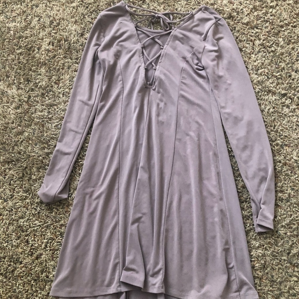 Brown tie-up dress